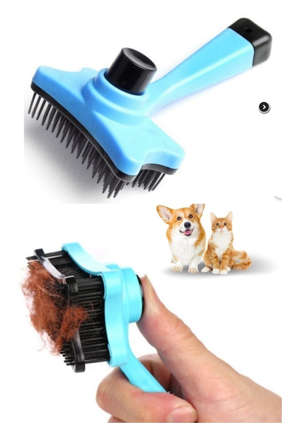 Kitchen Beauty Otomatik Temizlenen Tuşlu Evcil Hayvan Fırçası Kedi Köpek Tüy Toplayıcı Tarak