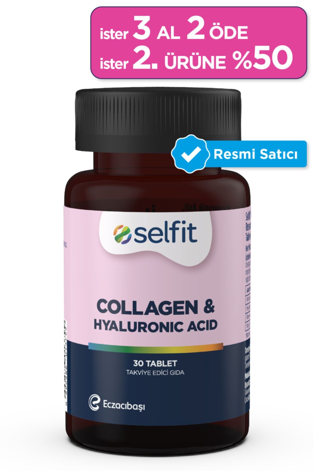 Eczacıbaşı Selfit  Kolajen & Hyaluronic Acid 30 tablet- Skt: 09.2023