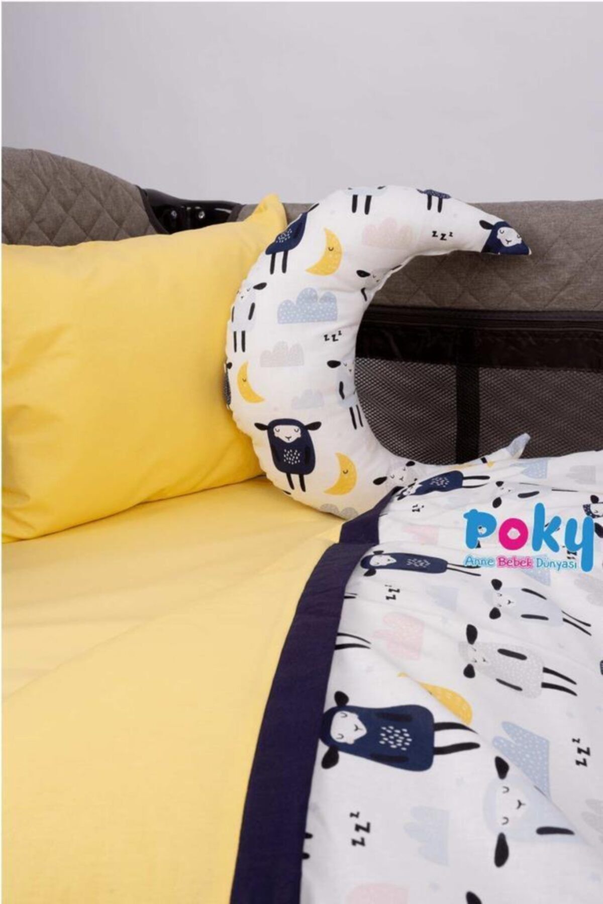 POKY BEBE Park Yatak Uyku Seti Kuzu 5 Parça