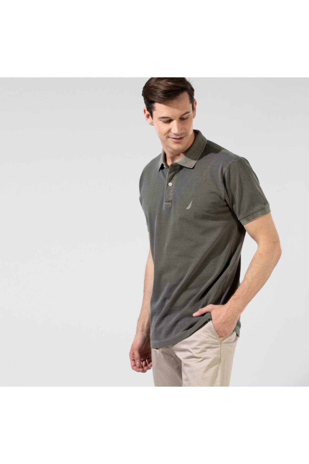 Nautica Nautıca Erkek Classic Fit Haki Polo