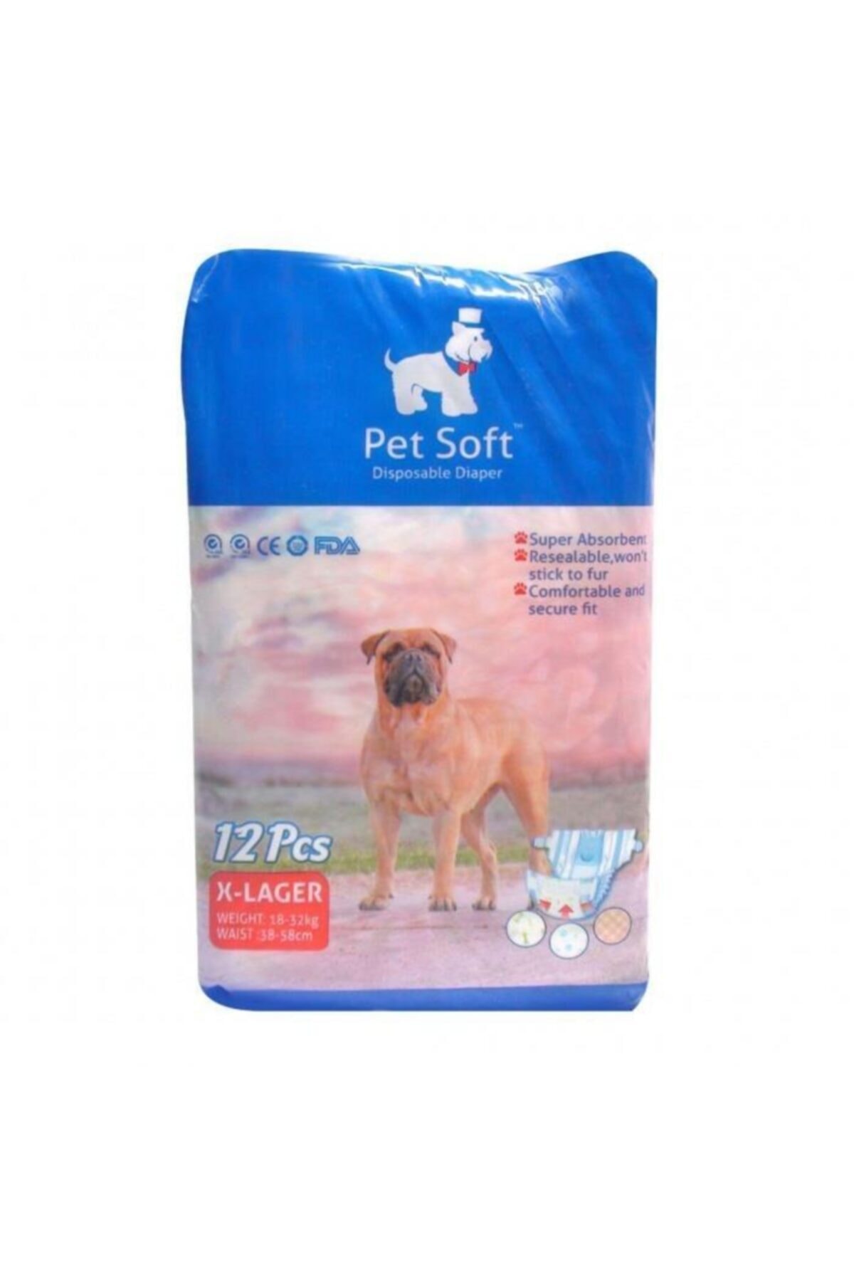Critter Color Pet Soft Köpek Tuvalet Kilotu 12 Li X Large