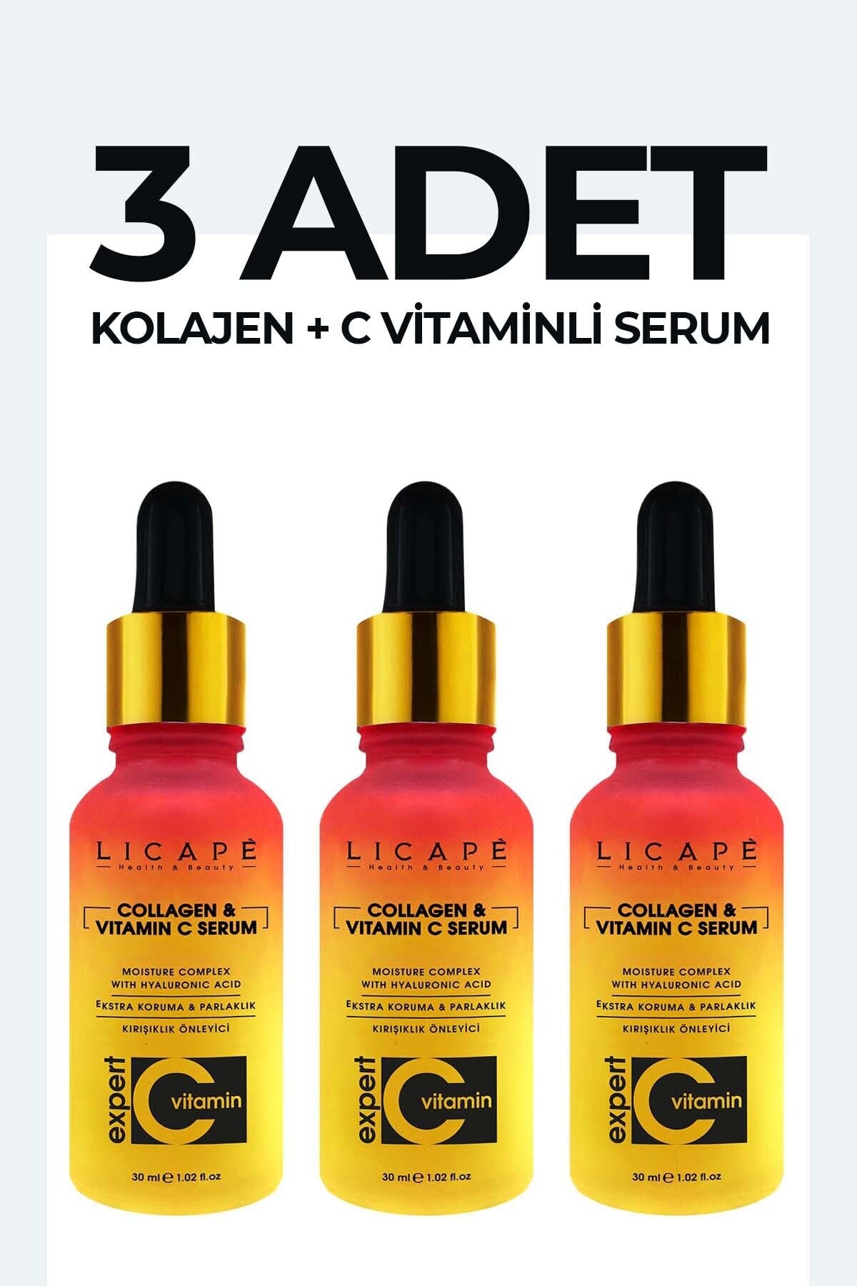 Licape Kolajen + C Vitaminli Anti Aging Serum 30ml / 3 Adet