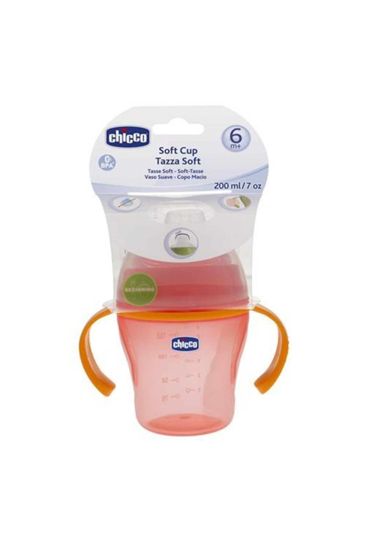 lissehome Chicco Damla Akıtmaz Bardak +6ay - Turuncu