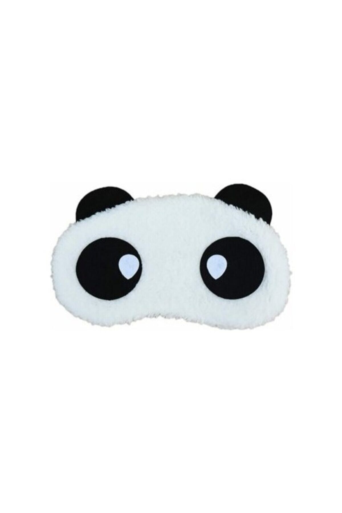 Morbere Peluş Panda Siyah Beyaz Gözlü Uyku Bandı Göz Bandı Seyahat Göz Bandı