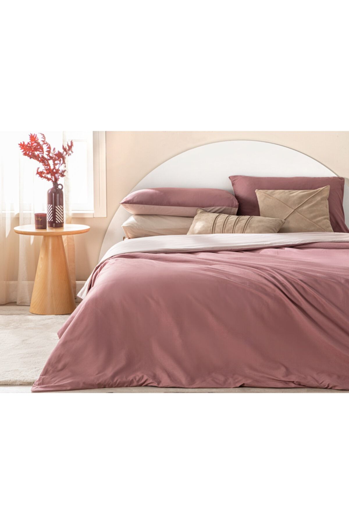 English Home Plain Pamuk Çift Kişilik Nevresım Takımı 200x220 Cm Leylak – Mürdüm