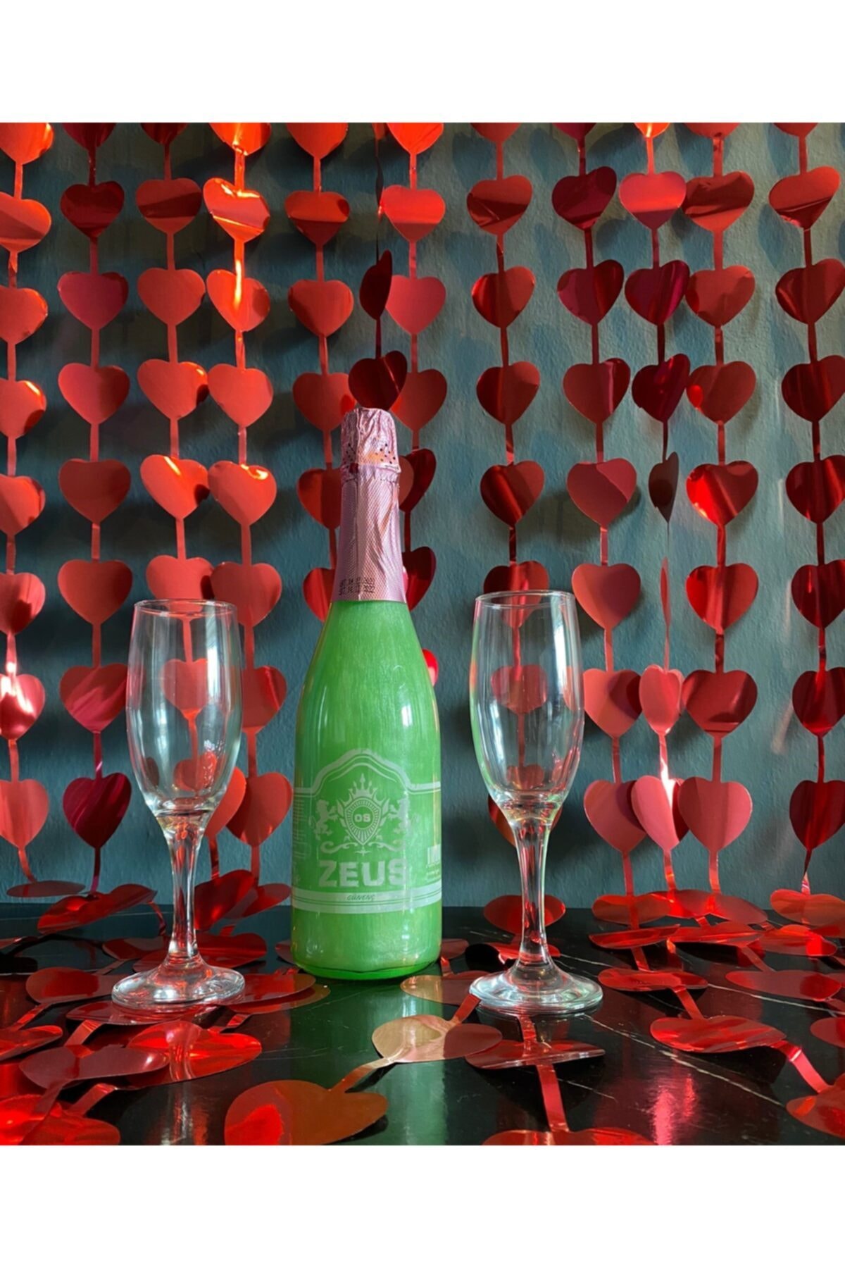 OS ZEUS Alkolsüz İçecek Simli Lime Nane Aromalı Gazlı Içecek 2 Adet Şeffaf Bardak