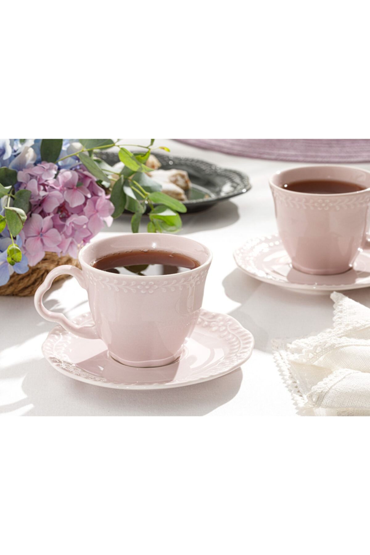 English Home Viyana Porselen 2'li Çay Fincan Takımı 180 ml Pudra