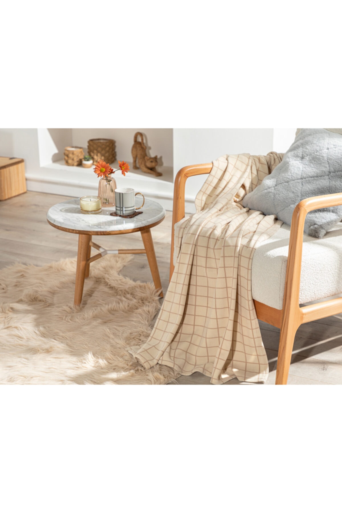 English Home Square Polar Tv Battaniye 120x170 cm Bej