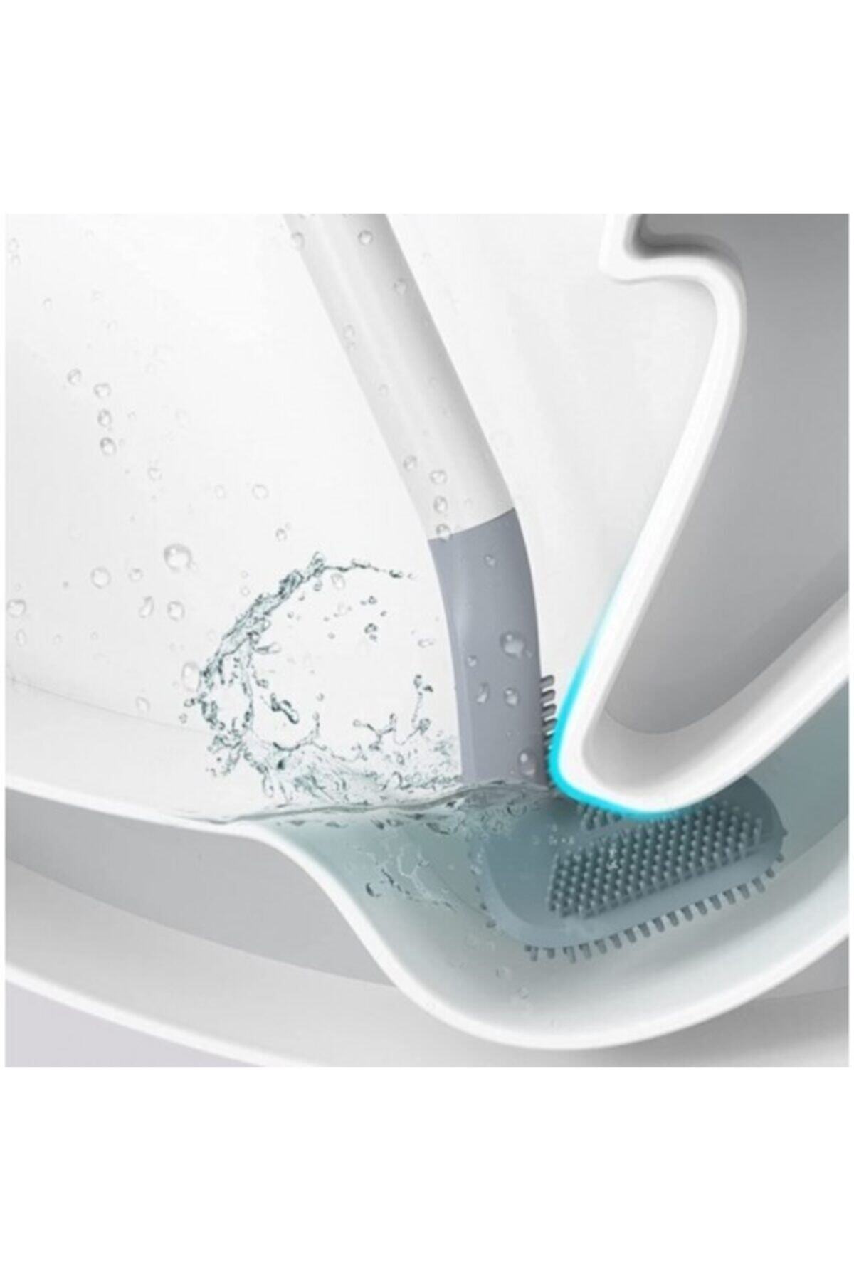 Trend Sanal Ergonomik Tasarımlı Silikon Tuvalet Fırçası Lavabo Yıkama Fırçası