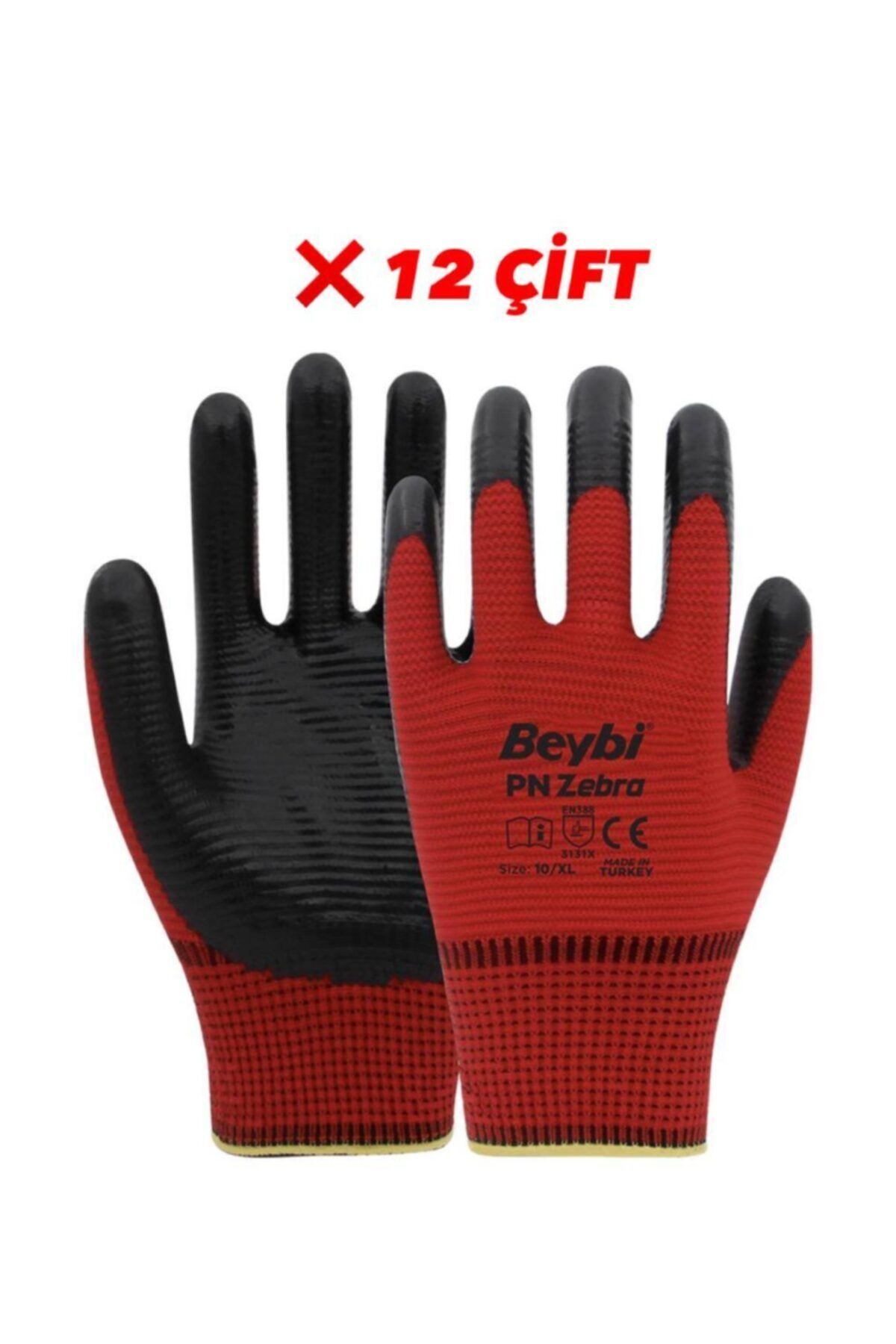 Beybi Pn5 Zebra Iş Eldiveni 12 Çift