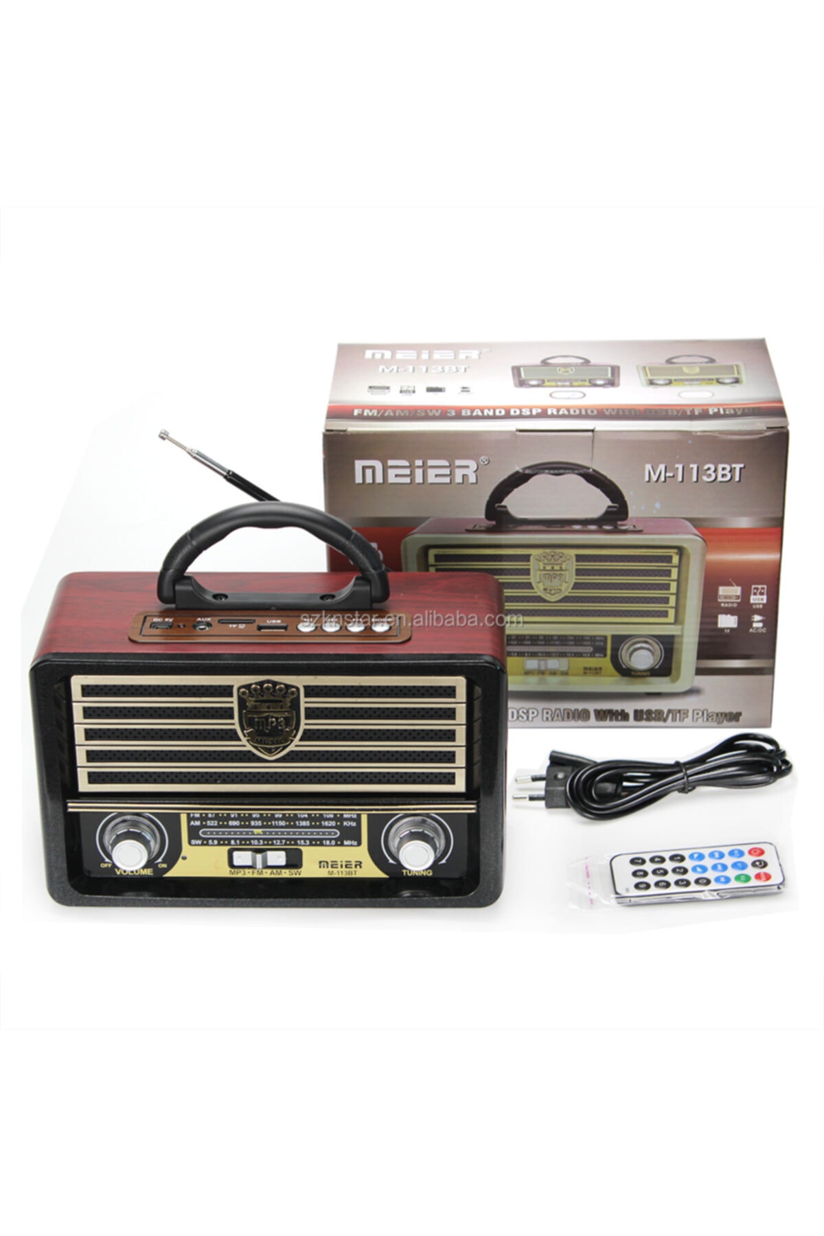 Meier M 113bt Şarjlı Nostaljik Radyo Usb Sd Mp3 Bluetooth