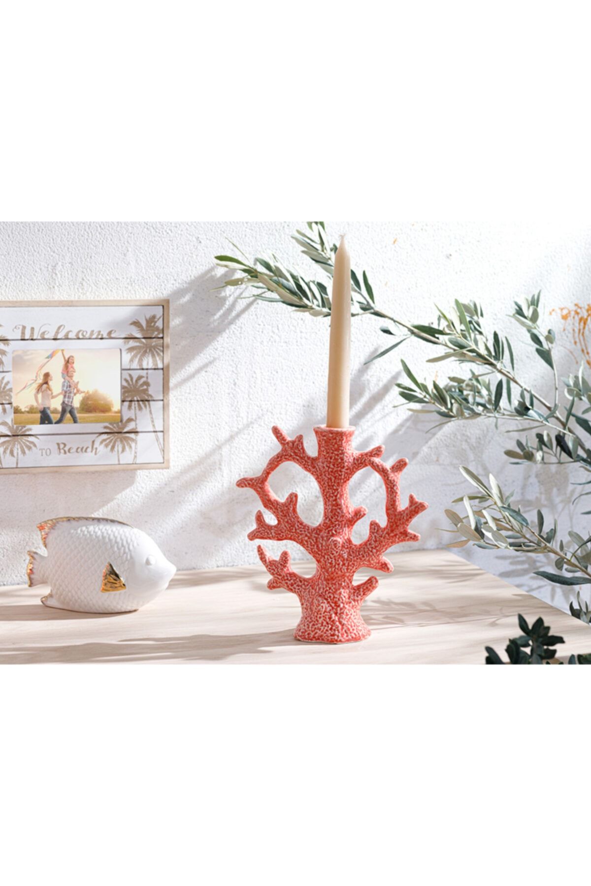 English Home Coral Şamdan 19x7x20,5 Cm Turuncu