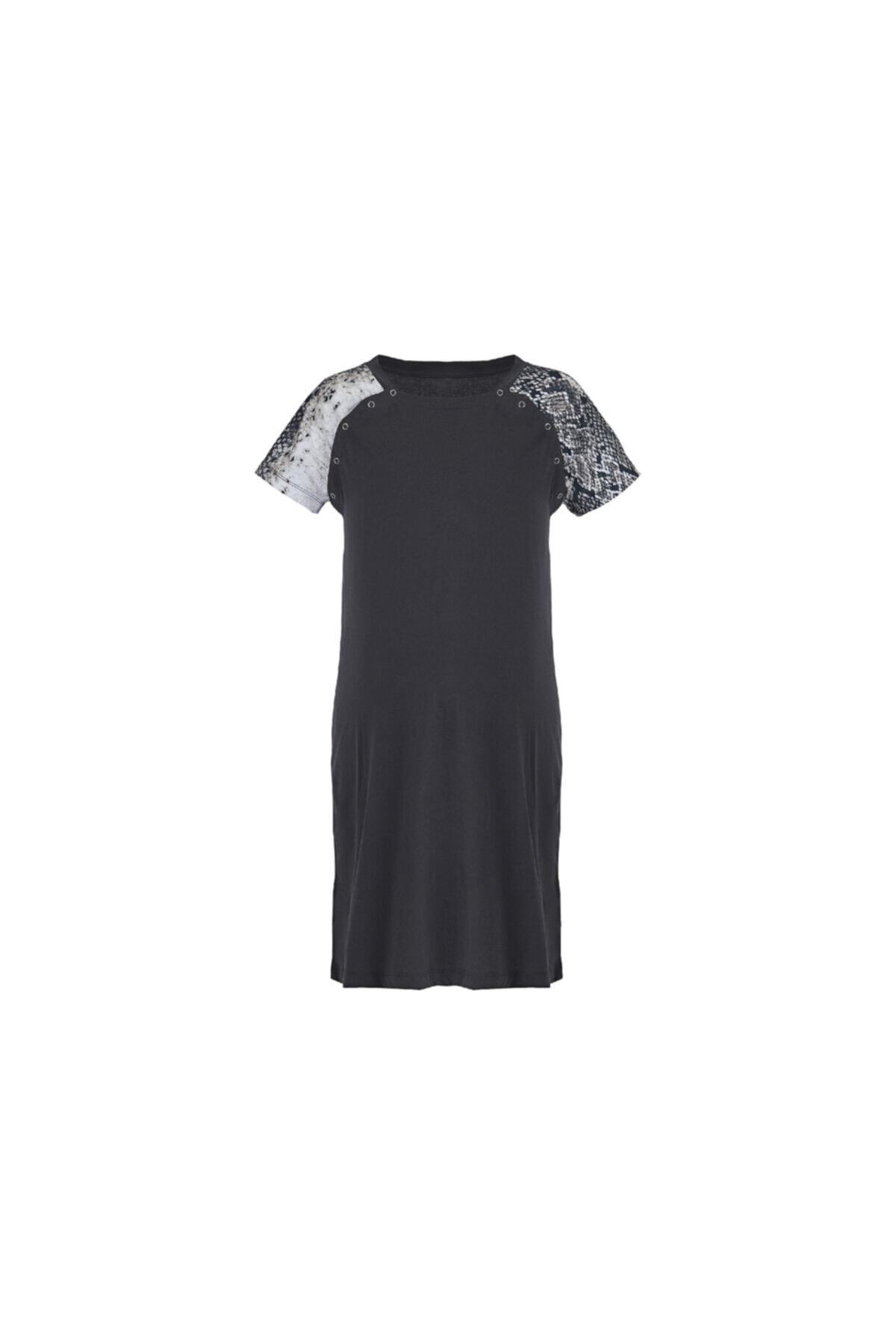 Mammas Life %100 Modal Fume Gecelik Emzirme Detaylı Tshirt