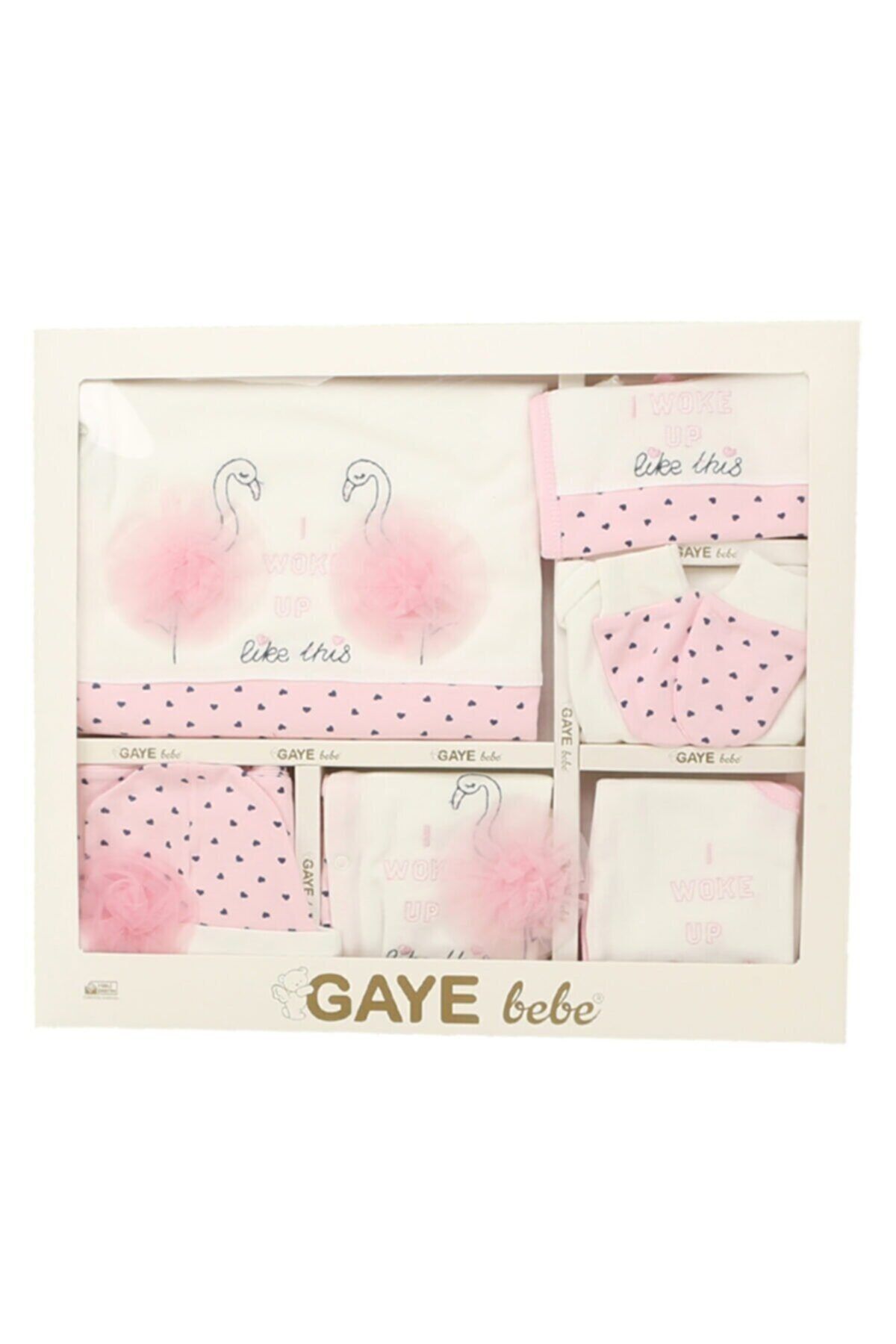 Gaye Bebe Flamingo Nakışlı 10 Parça Hastane Çıkışı Zıbın Takımı Pembe