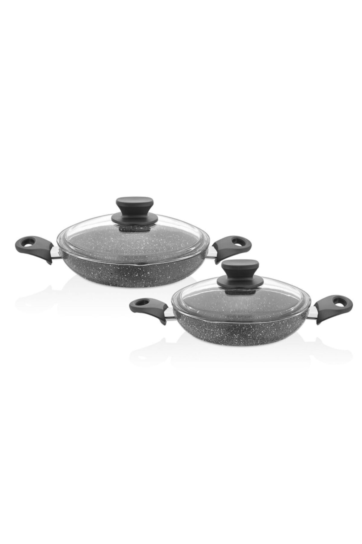 EW's Kitchenware Gri Renk 20-22 cm 2 Parça Granit Sahan Seti