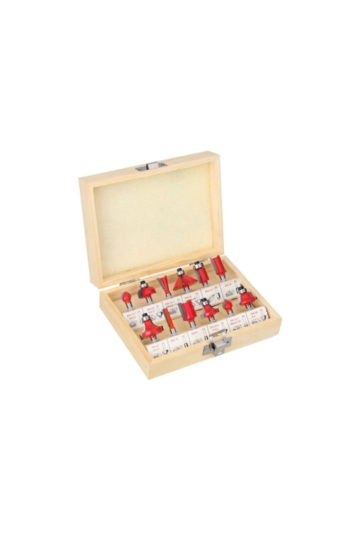 DepoMega 12 Parça Freze Uç Takımı Ahşap Oyma Ağaç Delme Çantalı Set 8 Mm