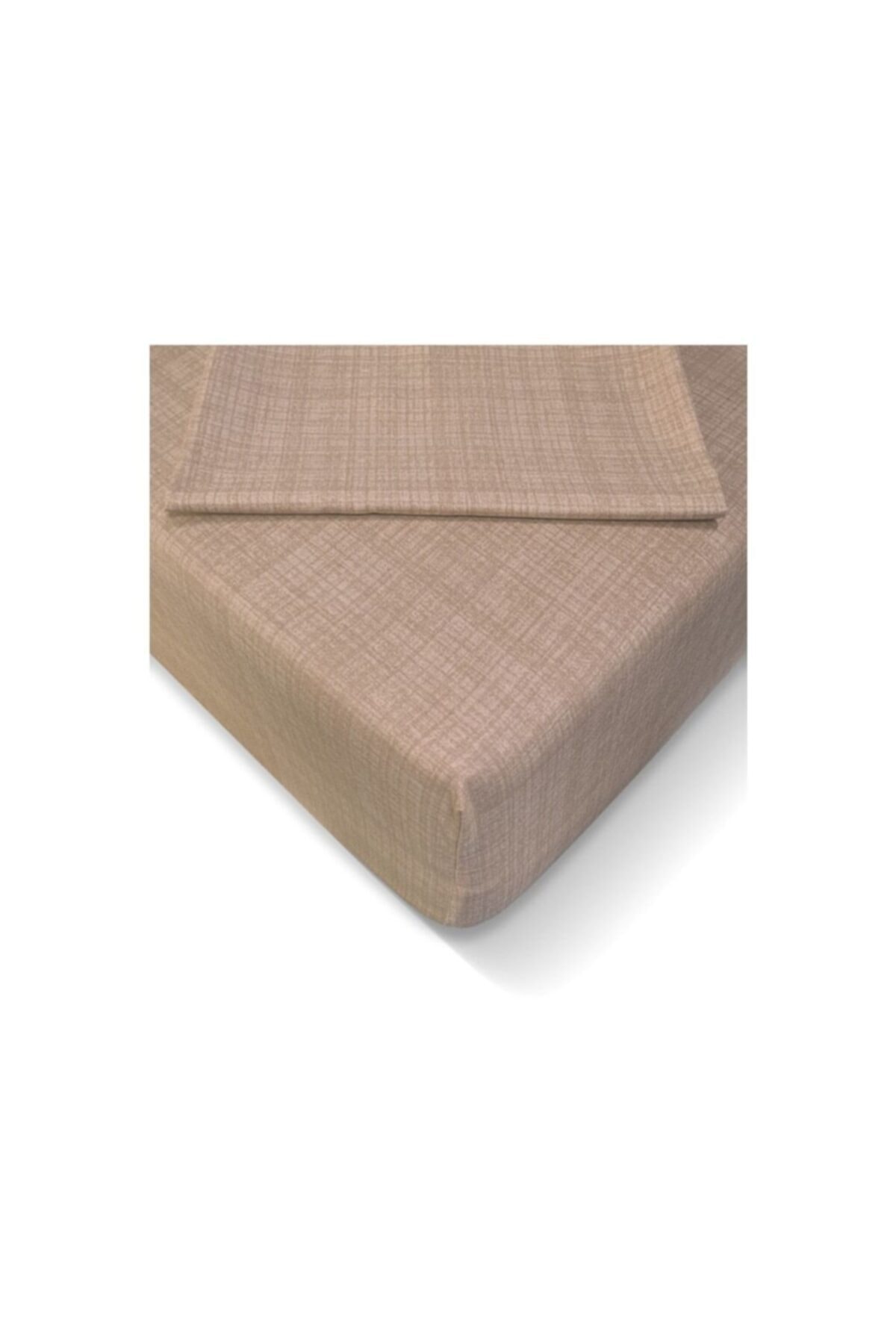 TRENDLİM10 Lastikli Çarşaf Seti Vizon Ranforce 180x200 Cm Battal