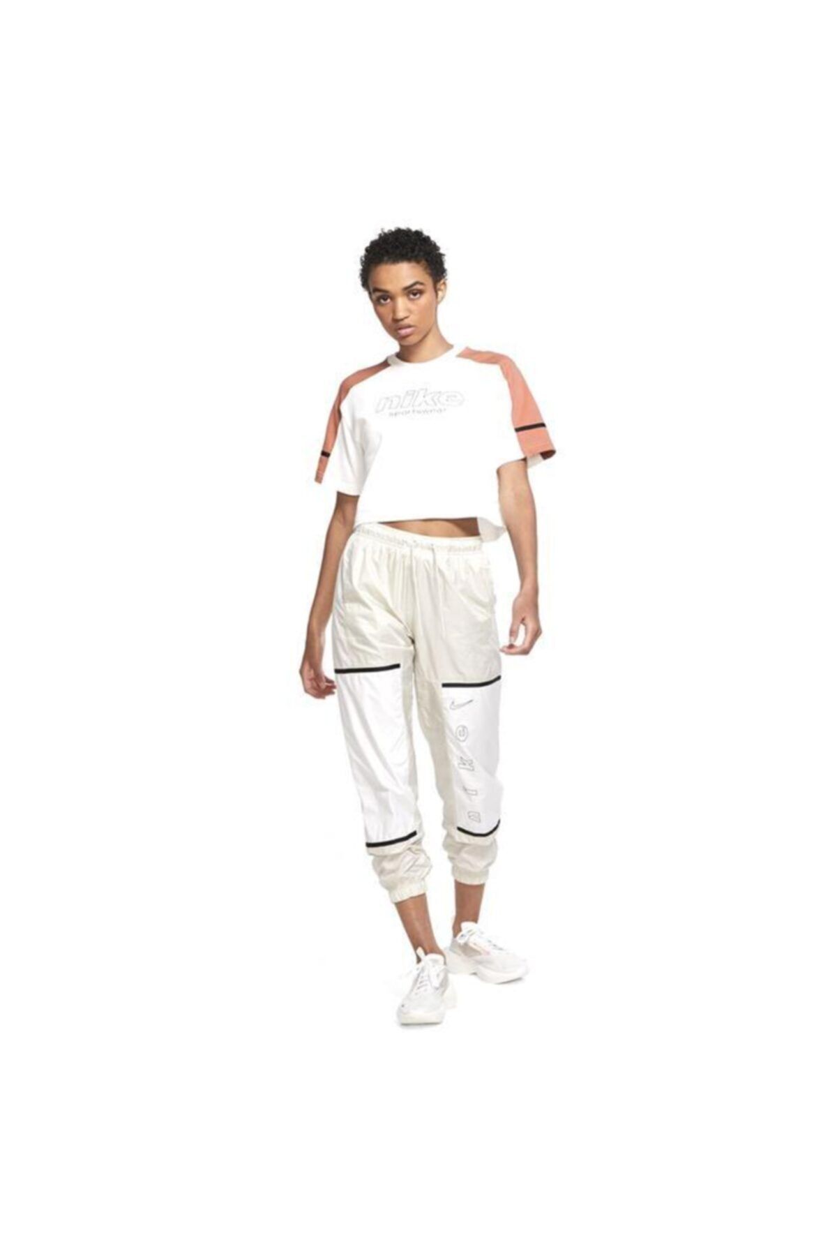 Nike Top Ss Archive Rmx Kadın Beyaz Antrenman Tişört Cu6392-100