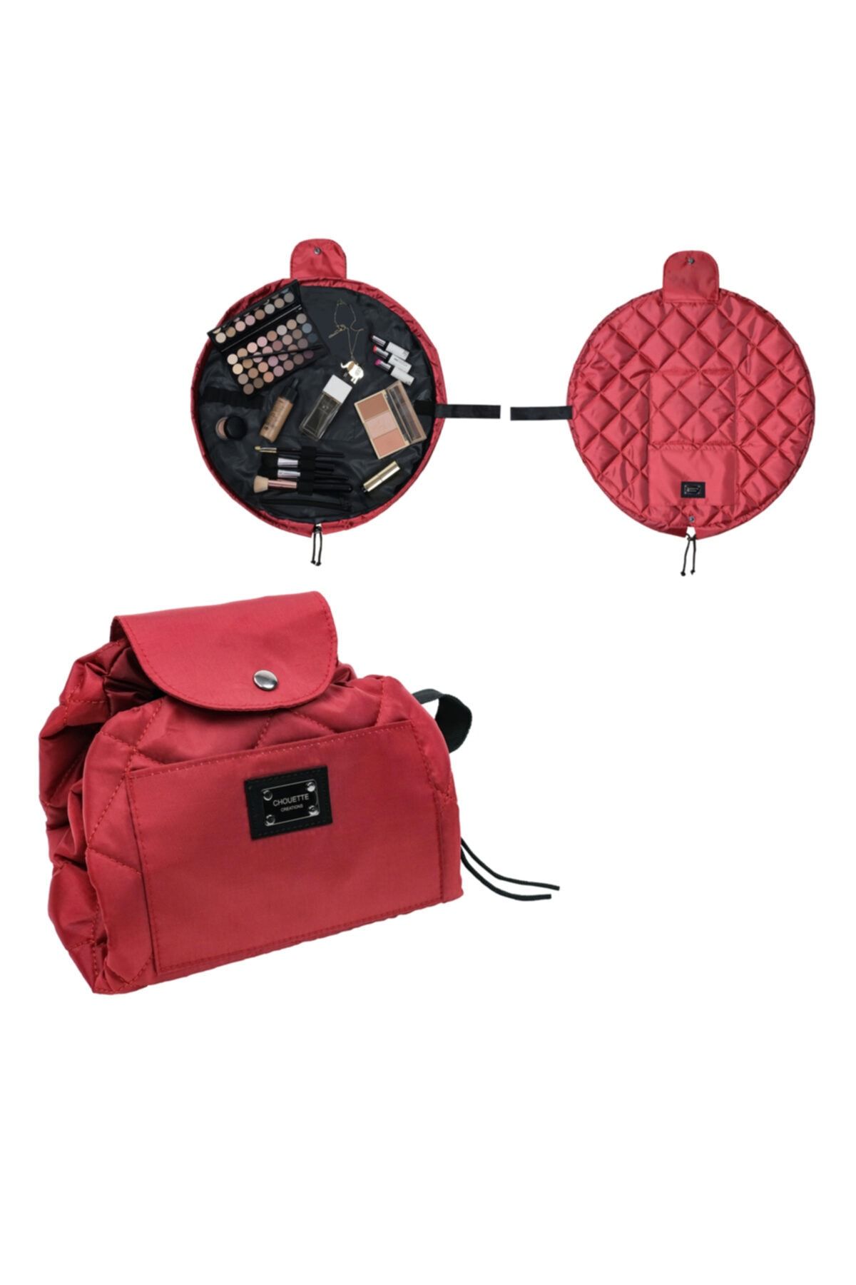 Chouette Creations Kadın Bordo Makyaj Çantası