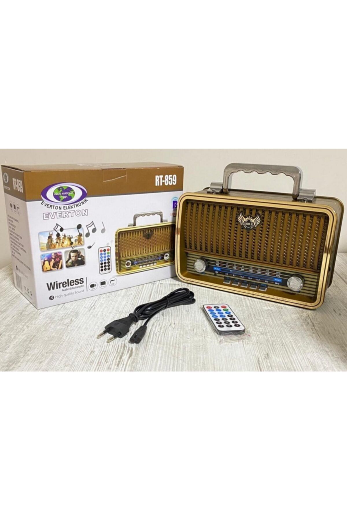 Semgiller Everton Rt-859bt Usb/sd/fm/bluetooth Destekli Kumandalı Nostaljik Radyo
