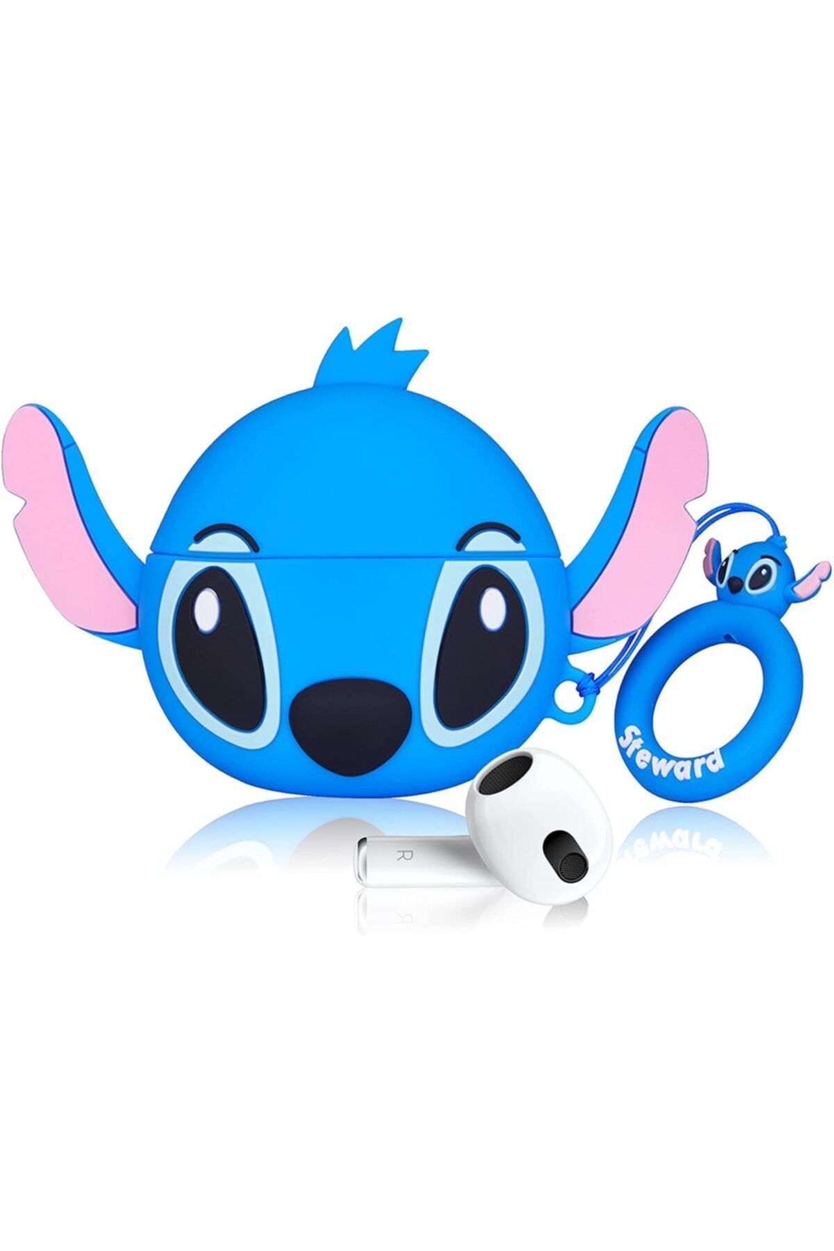 Bilişim Aksesuar Airpods 3 2021 Uyumlu 3d Çizgi Karakter Silikon Kulaklık Kılıfı Stitch - 3. Nesil