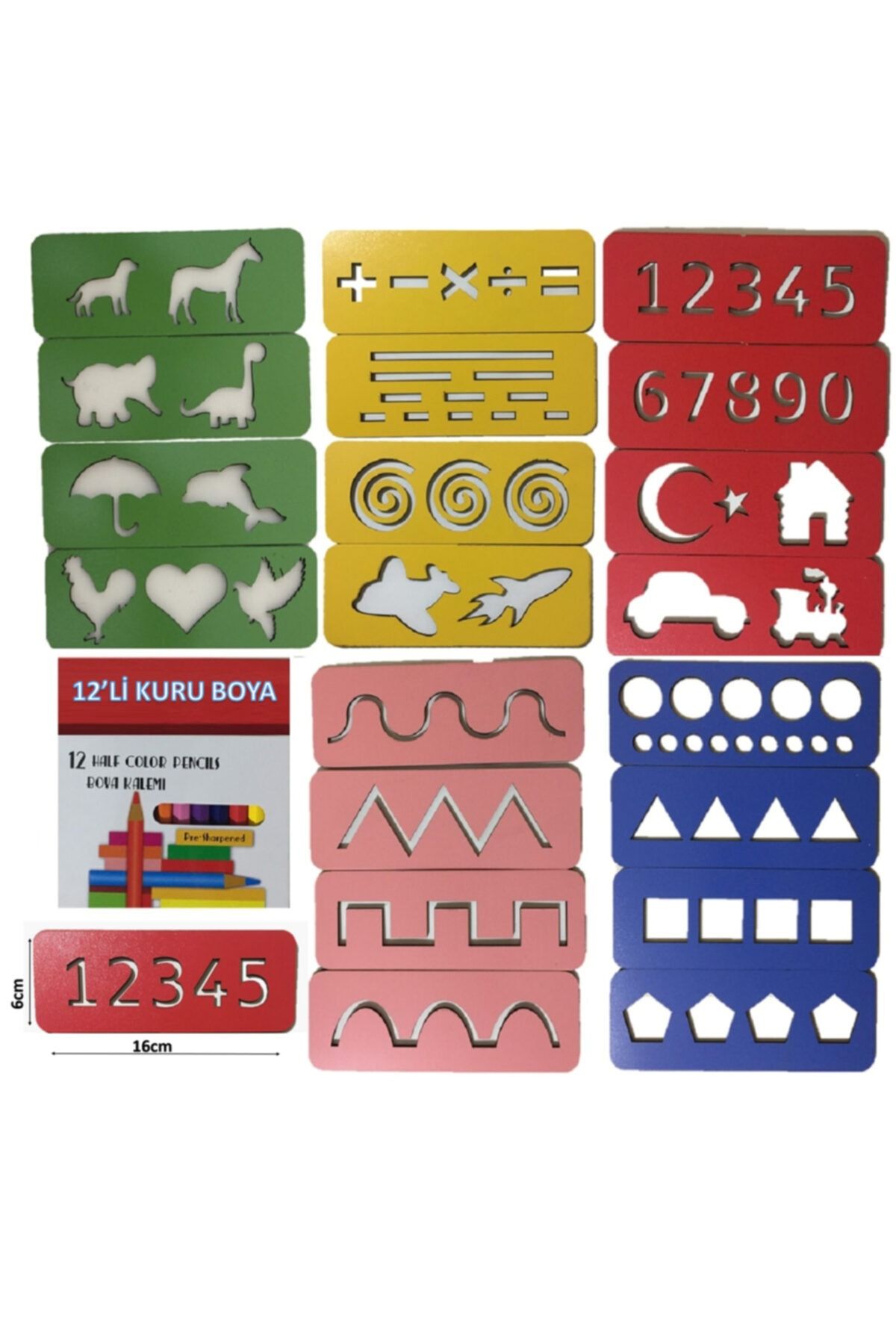 Trendy Toys Eğitici Ahşap Çizgi Çalışmaları Sayılar Ve Şekiller