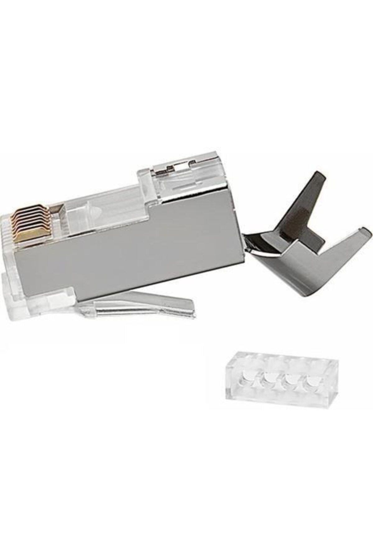 PrimeX Q-j710m Cat7 Metal Konnektör Rj45 Cat7 Jack + Ayraç 10luk Paket