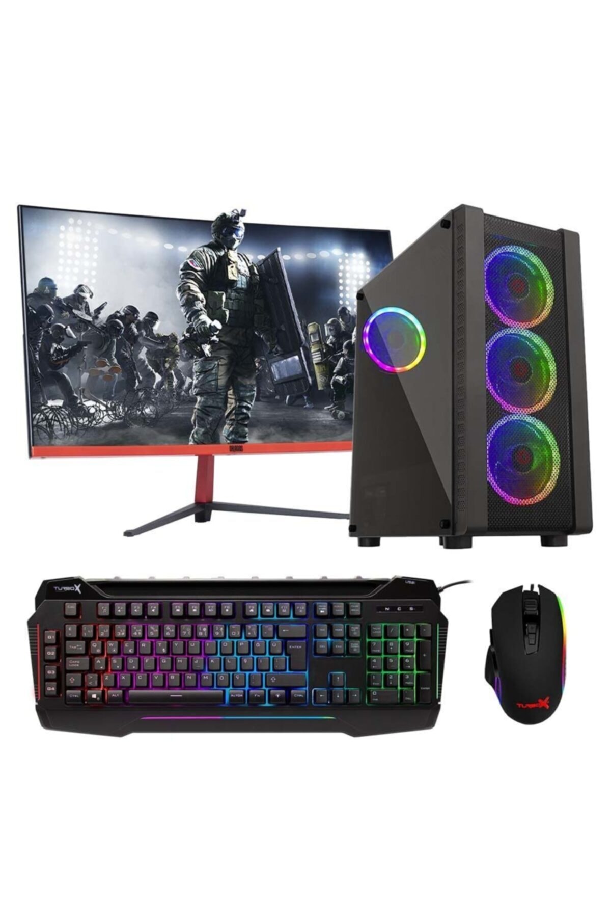 TURBOX Tx1152 I5 3470 8gb Ram 256gb Ssd 4gb Gt740 Gddr5 Ekran Kartı 23.6'' Curved Oyun Bilgisayarı