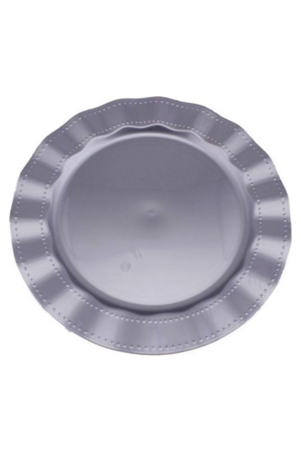 BULUTSHOP Gümüş  Plastik Yuvarlak Tabak 26 cm 6  Adet