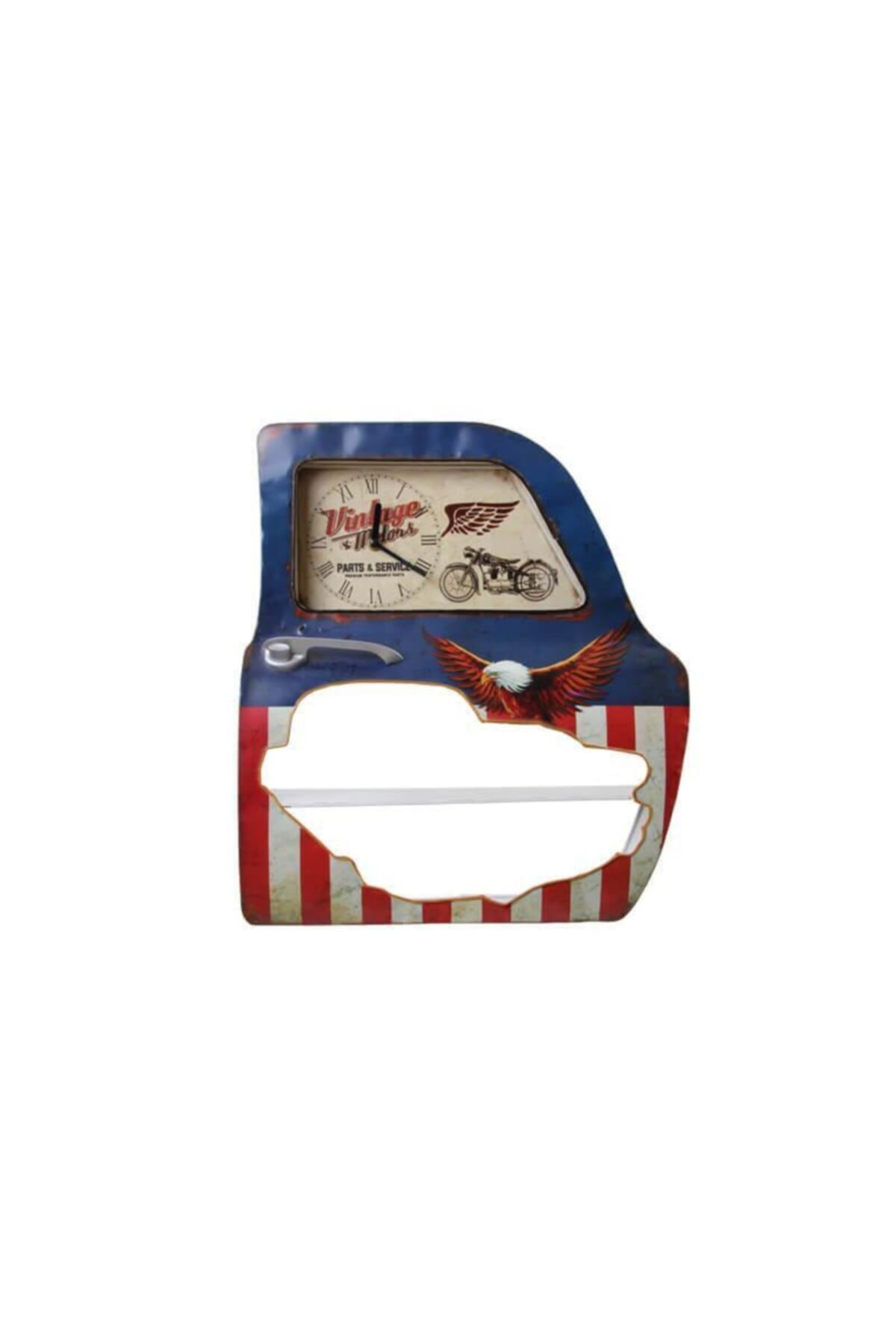 BULUTSHOP Dekoratif Usa Temalı Mavi Araba Kapısı Araba Kapısı Duvar Rafı