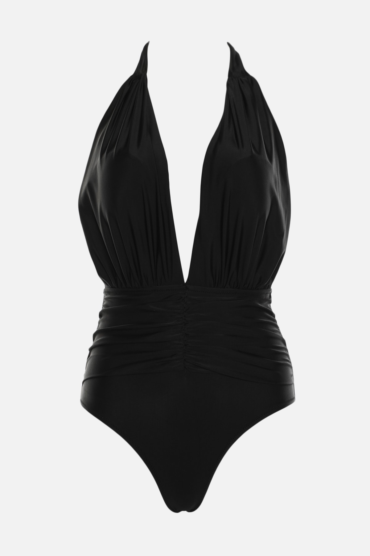 TRENDYOLMİLLA Siyah Drape Detaylı Mayo TBESS22MA0100