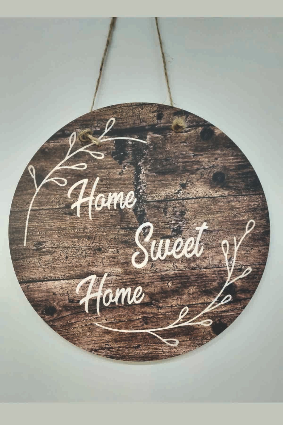 Sepet Yıldızı Home Sweet Home Ahşap Duvar Süsü Kapı Süsü