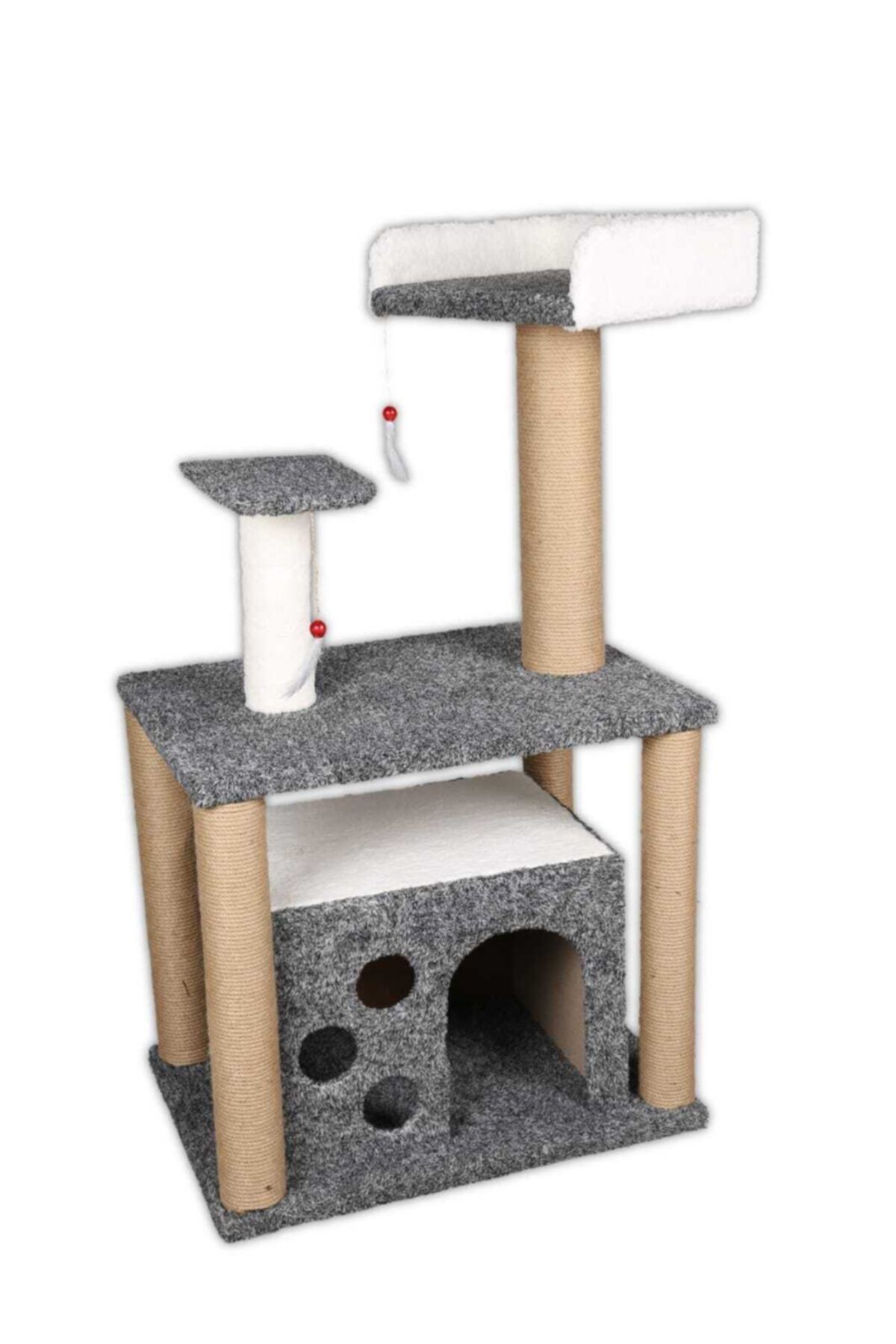 cathauses Kedi Evi, Tırmalamalı, Peluş Kumaş, Kırçıllı