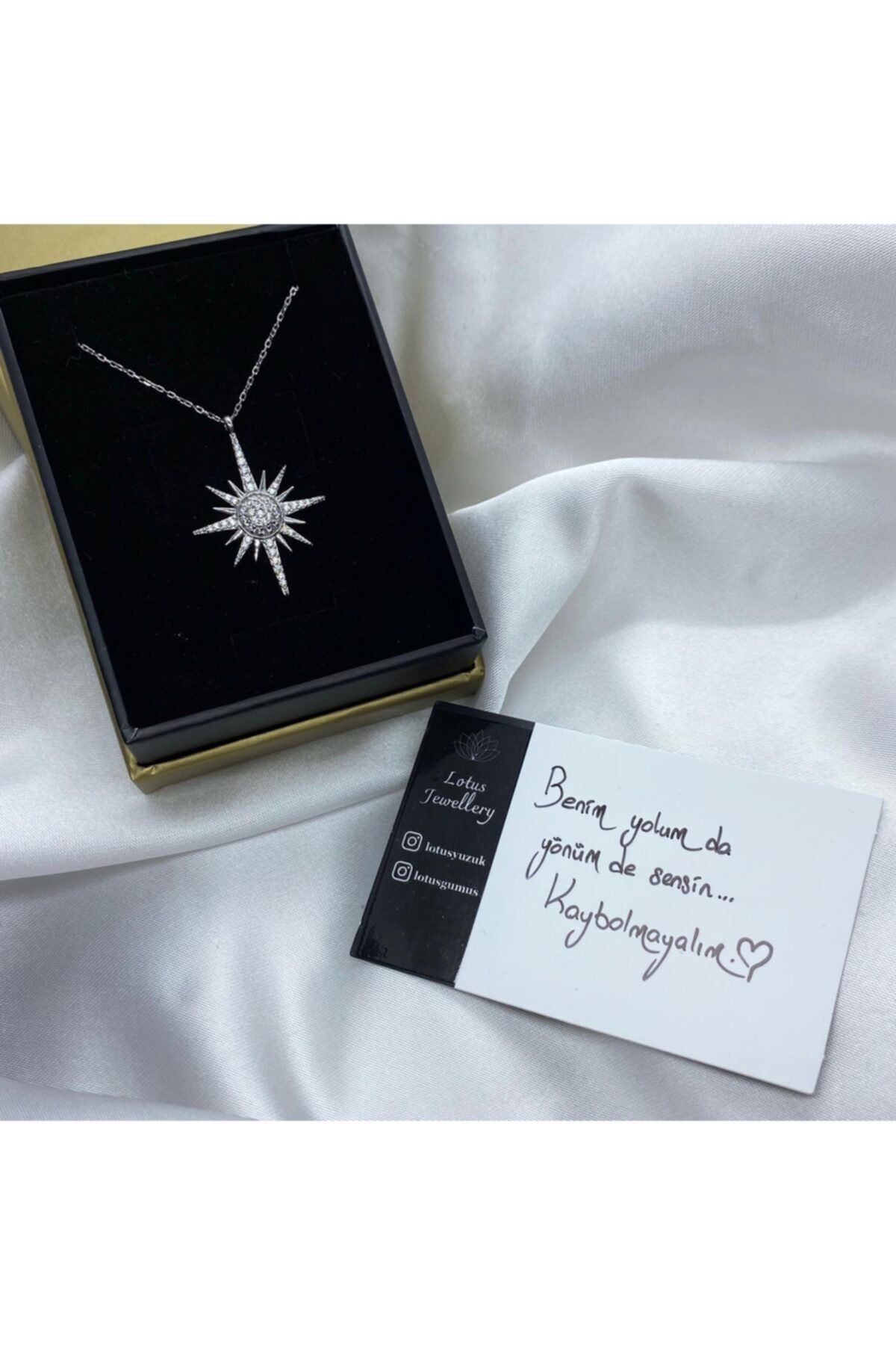 LOTUS JEWELLERY Kutup Yıldızı Kolye - 925 Ayar Gümüş Kolye