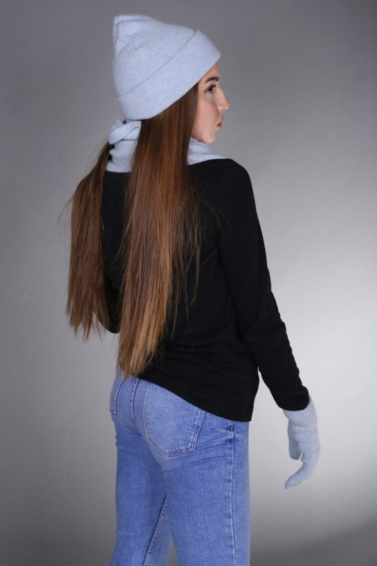 Mathilda Aksesuar Unisex Basic Bere Açık Mavi Kışlık Örme Örgü Bere