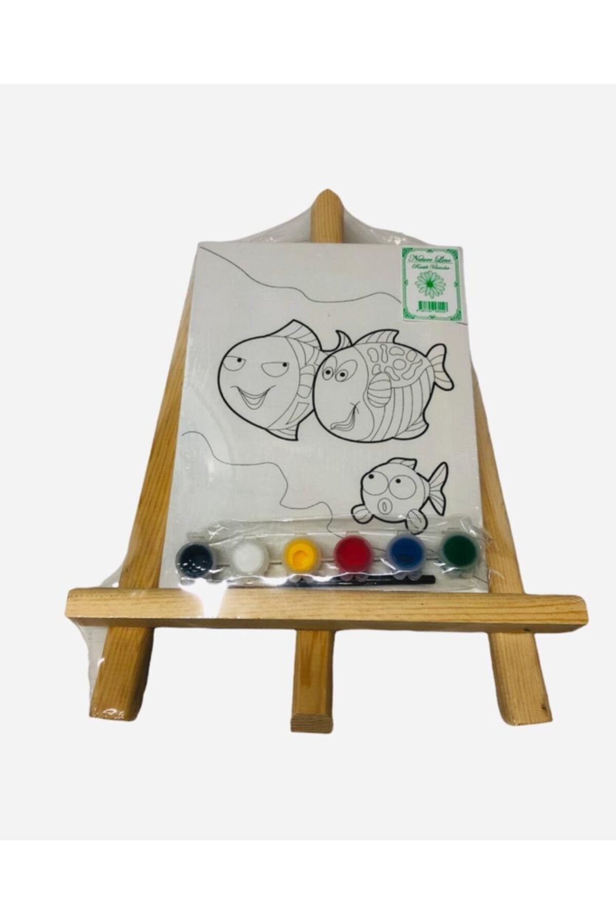 Besta Balık Çizimli Kanvas Tuval-şovale-boya Seti 18x25