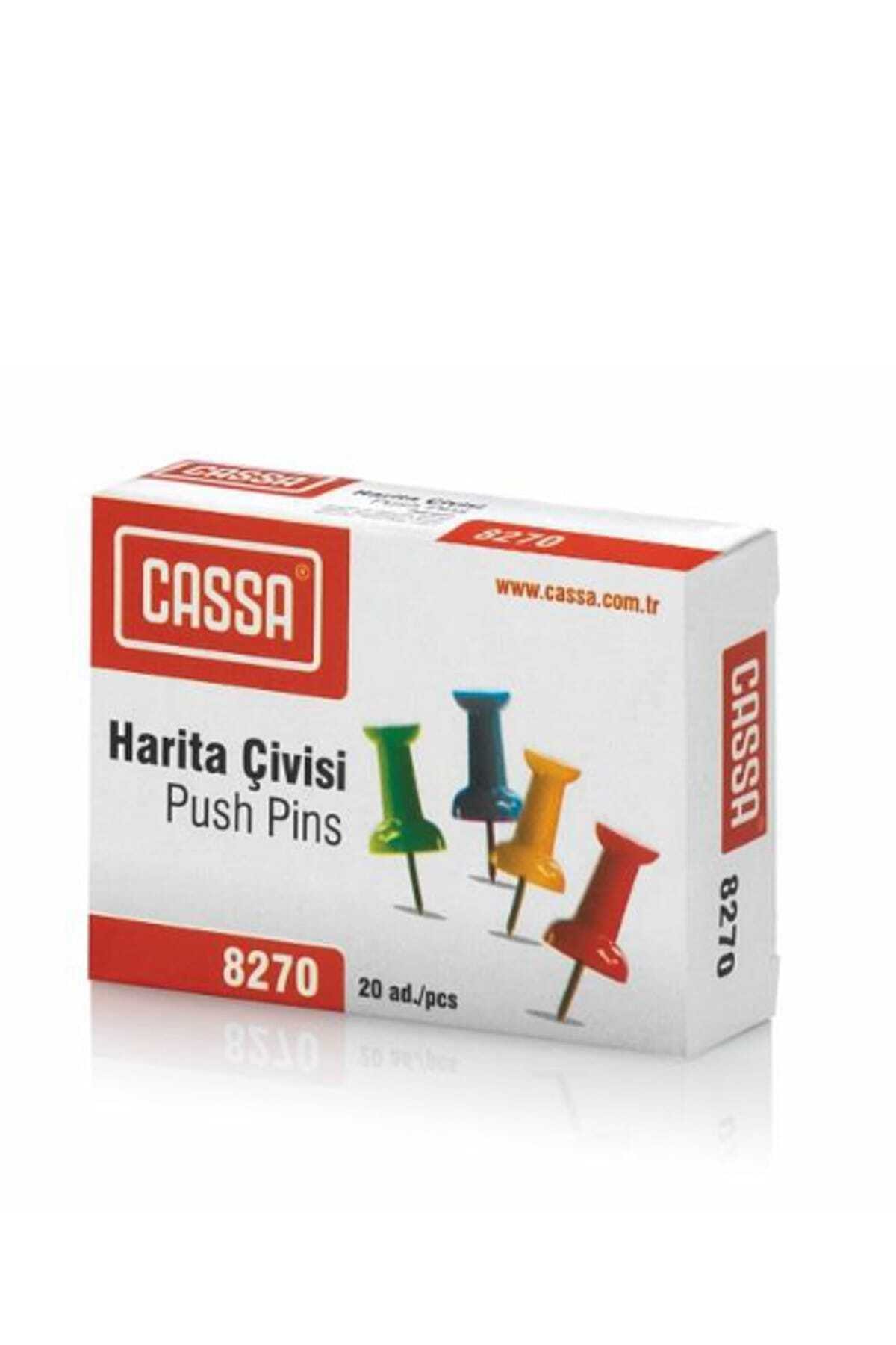 Cassa 8270 Harita Çivisi Renkli 20'li Paket