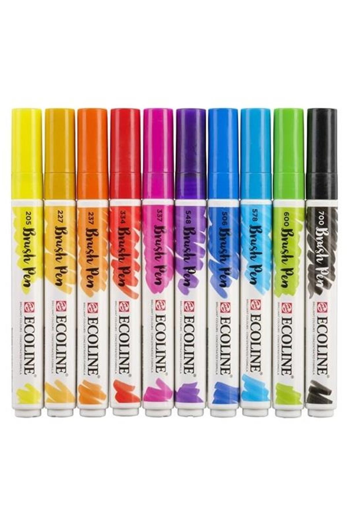 Talens Ecoline 10 Renk Fırça Uçlu Kalem