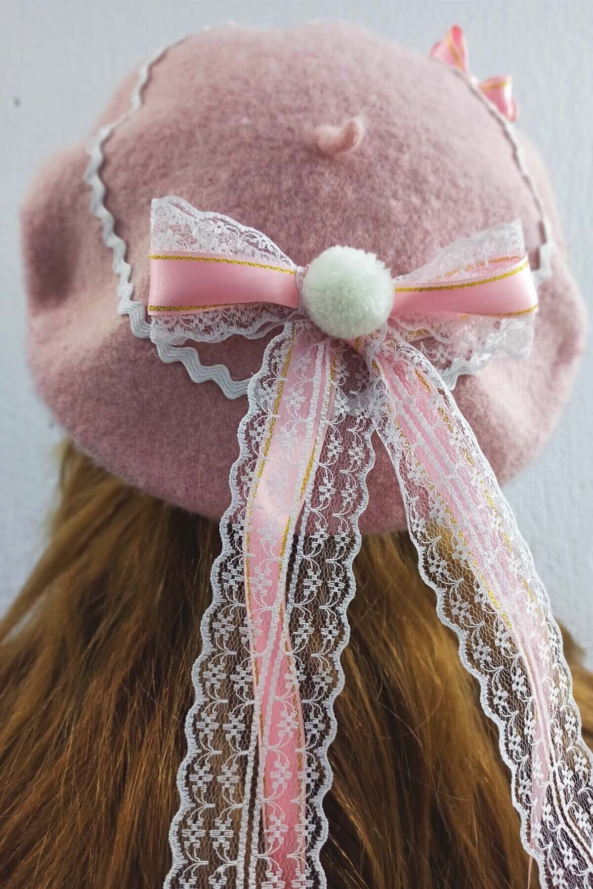 Liygge Butik Fransız Ressam Keçe Bere Pembe