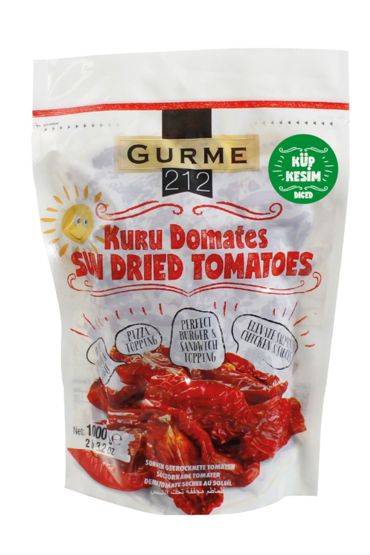 Gurme212 Yemeğe Hazır Küp Kesim Kuru Domates (güneşte Kurutma) (1 Adet X 1000gr)