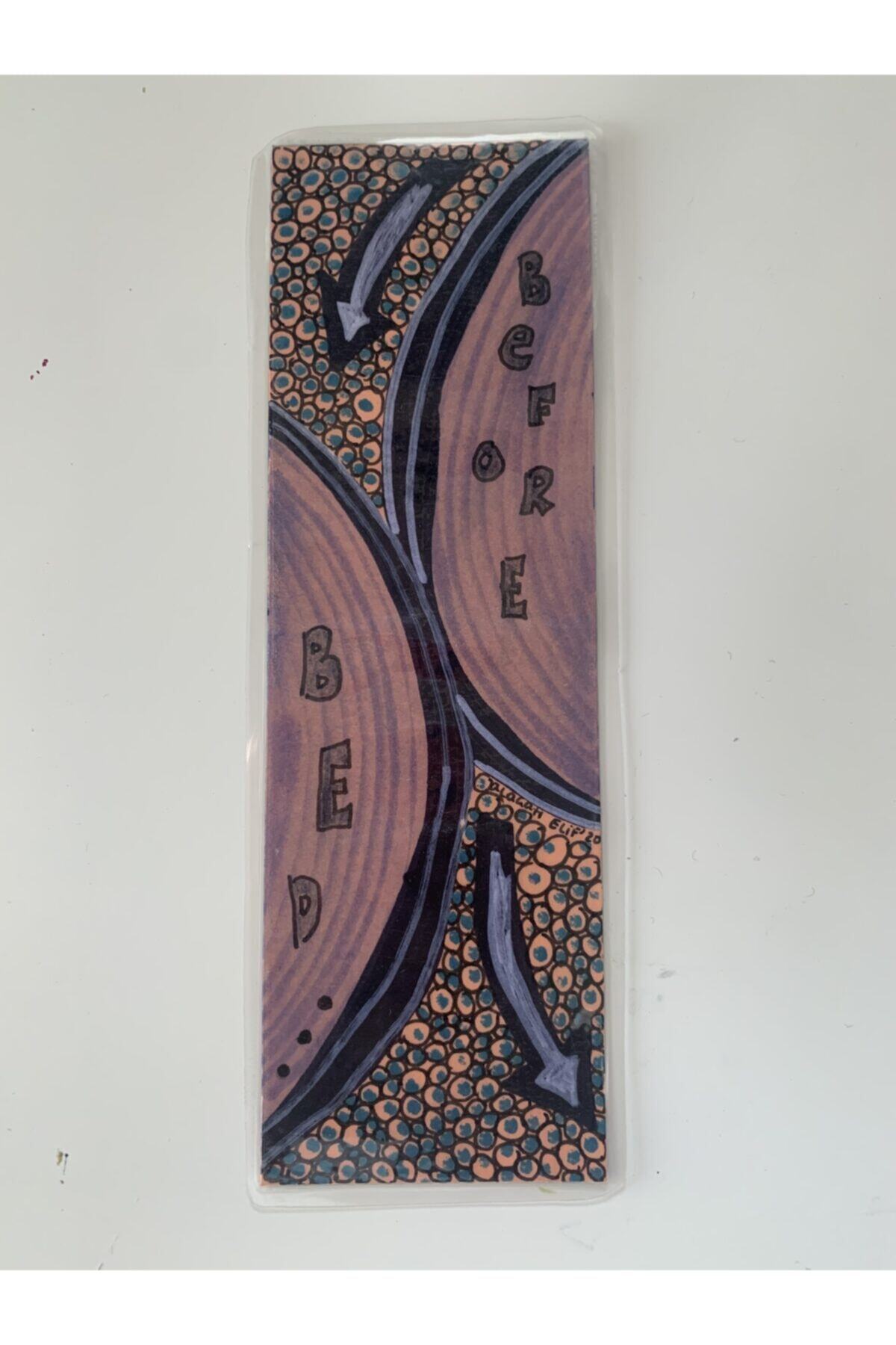 kemahlı design 'One More Chapter Before Bed'' El Çizimi Kitap Ayraç