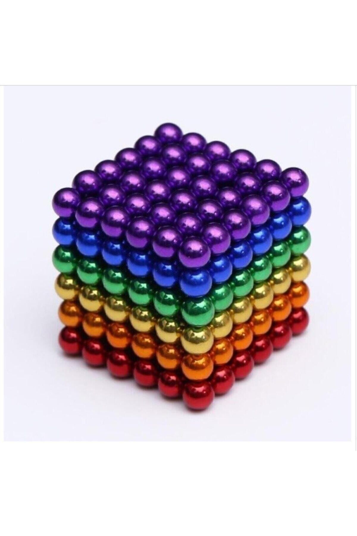 Aksh 6 Farklı Karışık Altı Renkli Sihirli Manyetik Toplar Neodyum Mıknatıs Bilye 216 Adet 5 mm Neo Cube