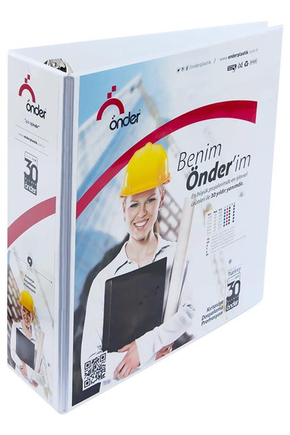 Önder 9 cm 4 Halkalı Beyaz Klasör 2019-5