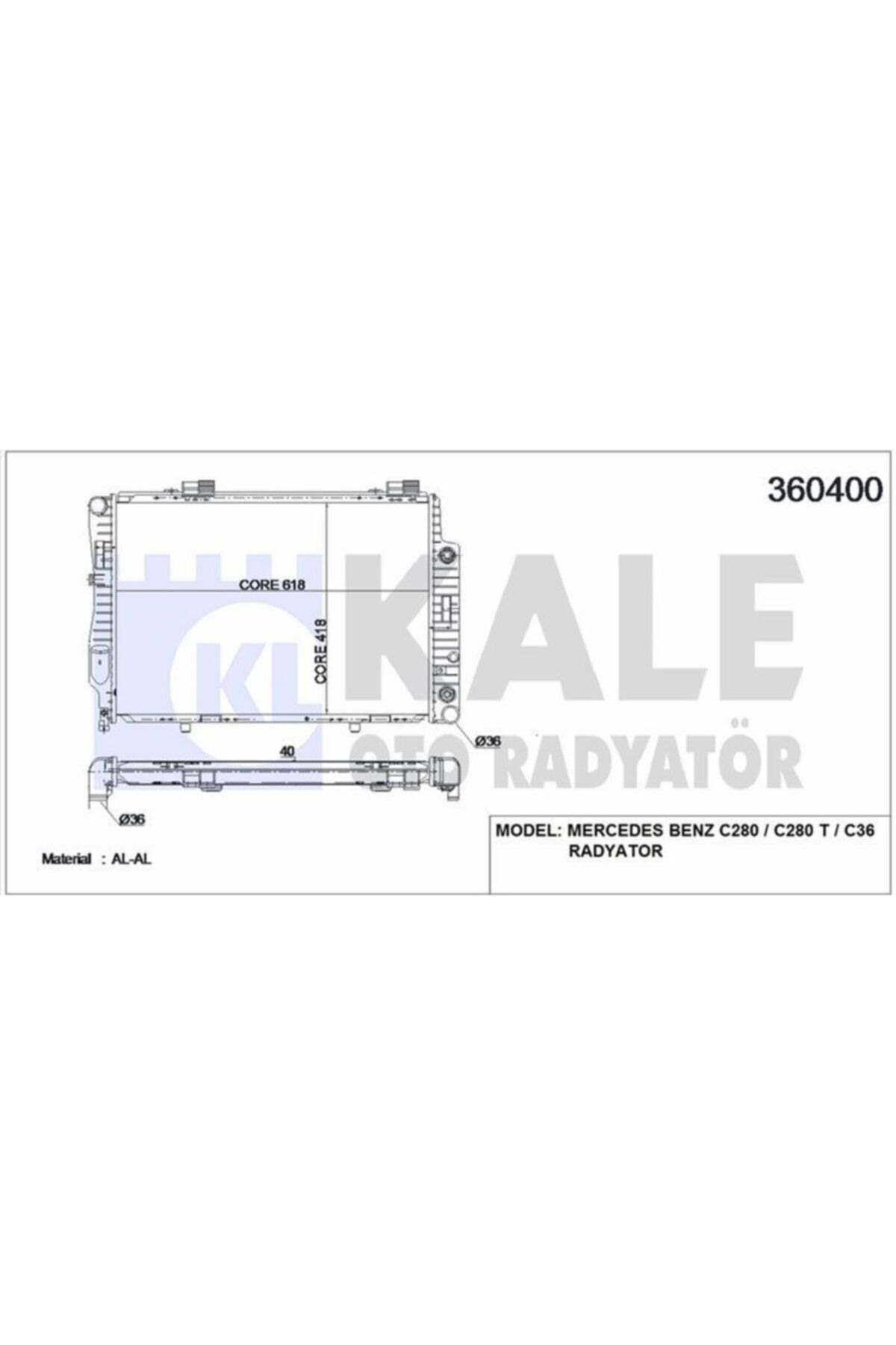 ÖZGÜÇYEDEK Motor Su Radyatoru C-class W202 9300 S202 9701