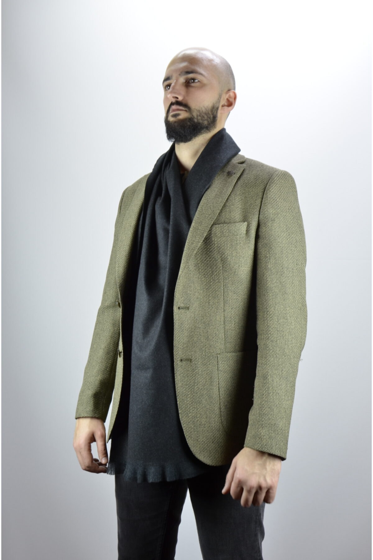 moda kaşkol Moda Füme Kaşmir Doku / Melanj Dokuma Atkı