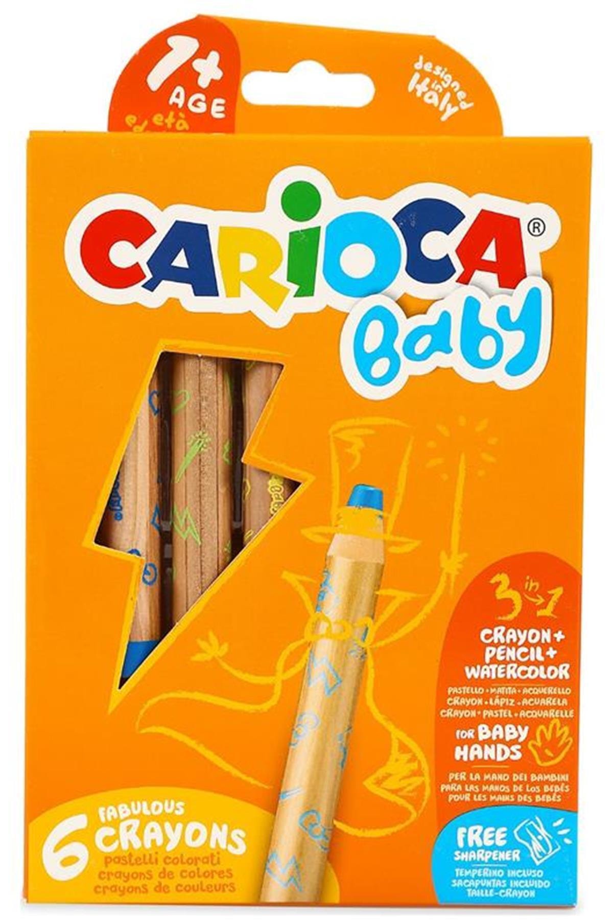 CARIOCA Baby 6 Renk Jumbo Kuru Boya Kalemi 42817