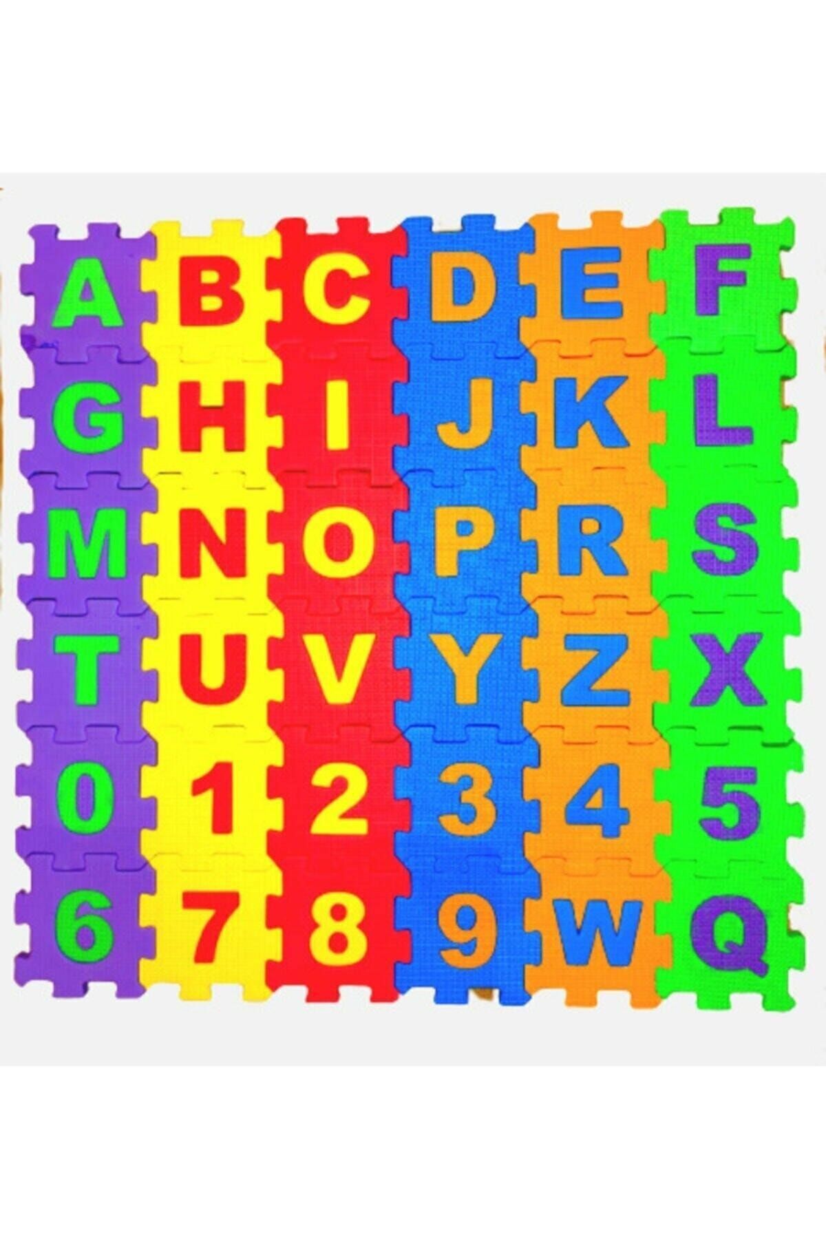 Bala ahşap oyuncak 36 Parça Harfli Ve Rakamlı Küçük Boy Eva Oyun Halısı 52x52cm Oyun Matı Puzzle