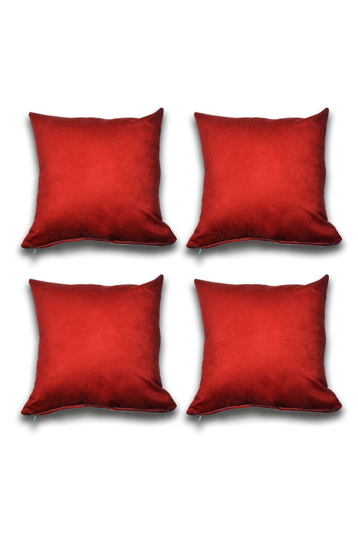 Royaleks 4 Adet Süet Kırlent Minder Kılıfı 40 X 40 cm Bordo