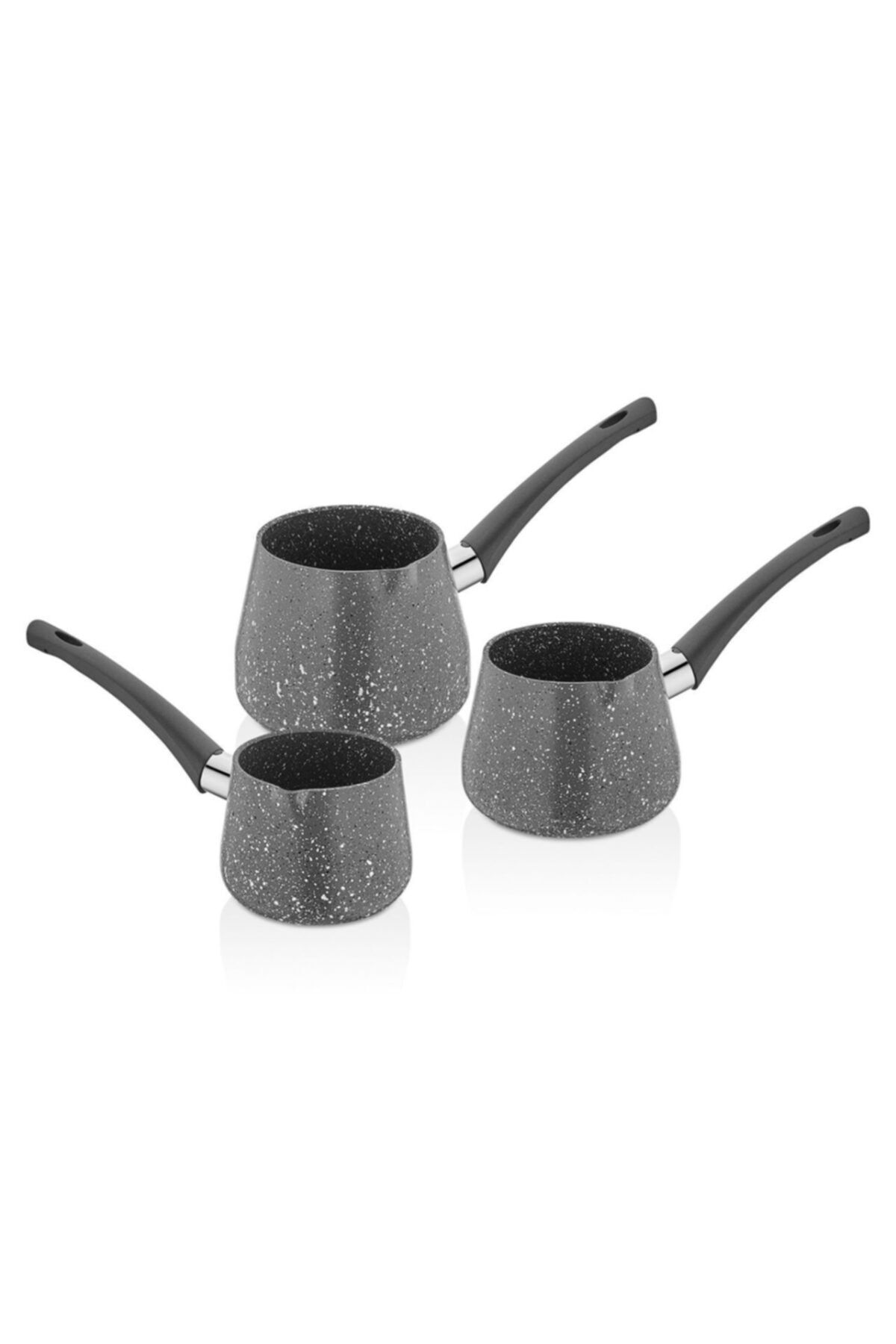EW's Kitchenware Ews Gri Renk 3 Parça Cezve Seti