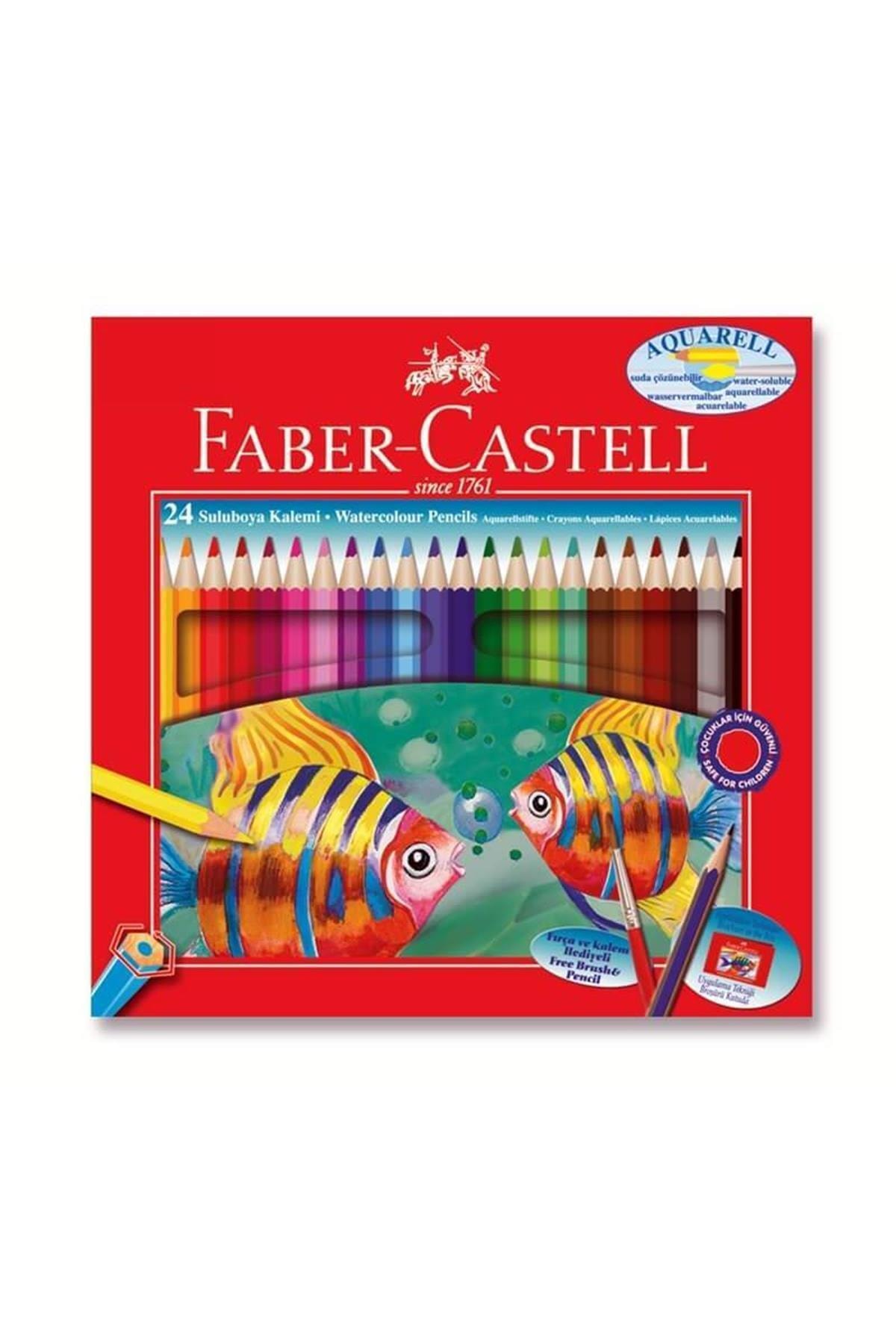 Faber Castell 24 Renk Aquarel Boya Kalemi Karton Kutu 110624